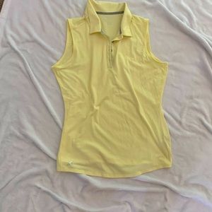 Adidas yellow golf polo